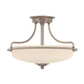 Griffin 3-Light Polished Chrome Semi-Flush Mount (Etched Glass)