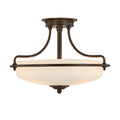 Griffin 3-Light Palladian Bronze Semi-Flush Mount (Etched Glass)