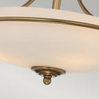 Griffin 3-Light Weathered Brass Semi-Flush Mount (Etched Glass)