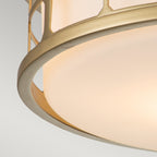 Guardian Painted Natural Brass 2-Light Geometric Flush Mount Light