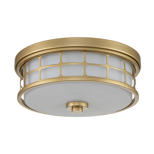 Guardian Painted Natural Brass 2-Light Geometric Flush Mount Light