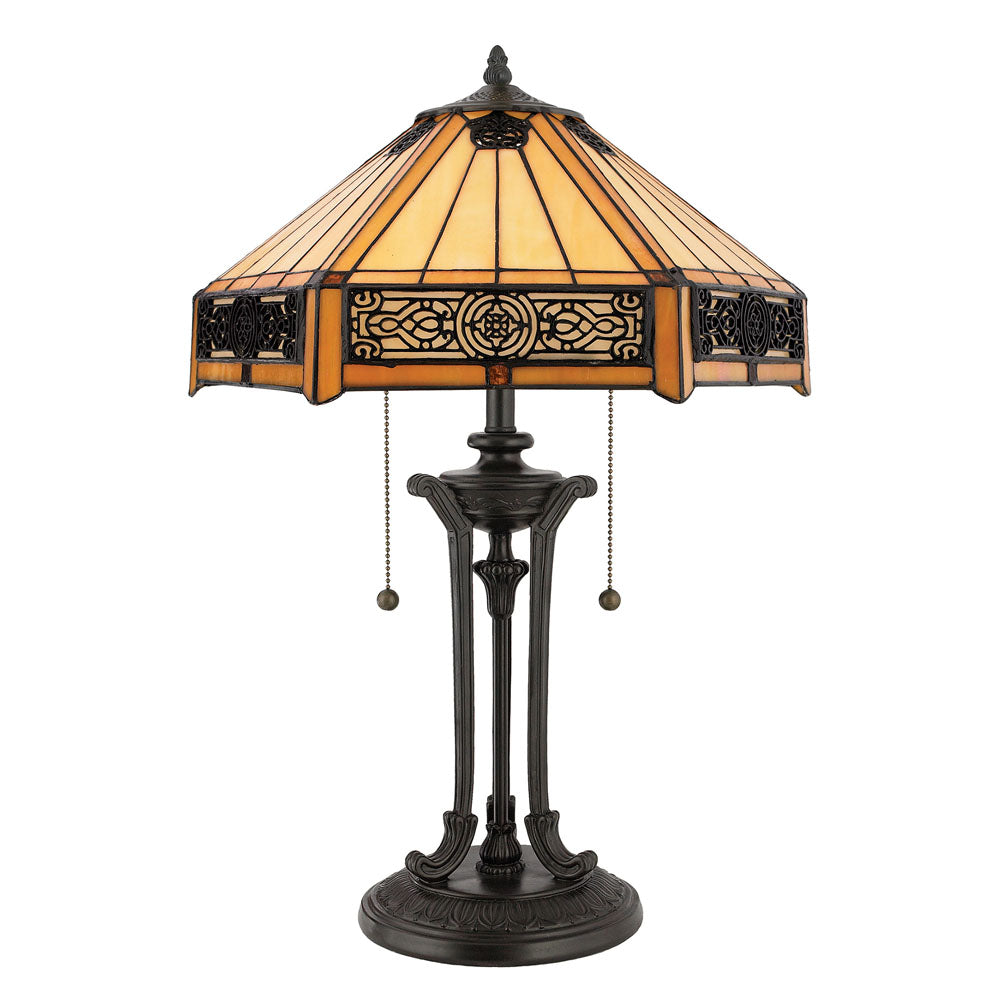Indus 2-Light Table Lamp (Vintage Bronze Arts & Crafts Design)