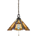 Inglenook 3-Light Pendant (Arts & Crafts with Geometric Shade)