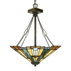 Inglenook 3-Light Pendant (Arts & Crafts Style with Geometric Shade)
