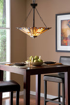 Inglenook 3-Light Pendant (Arts & Crafts Style with Geometric Shade)