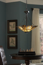 Inglenook 3-Light Pendant (Arts & Crafts Style with Geometric Shade)