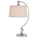 Jenkins 1-Light Table Lamp (Polished Nickel with Cream Shade)