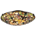 Kami 2-Light Flush Mount Ceiling Light (Handcrafted Tiffany in Warm Hues)