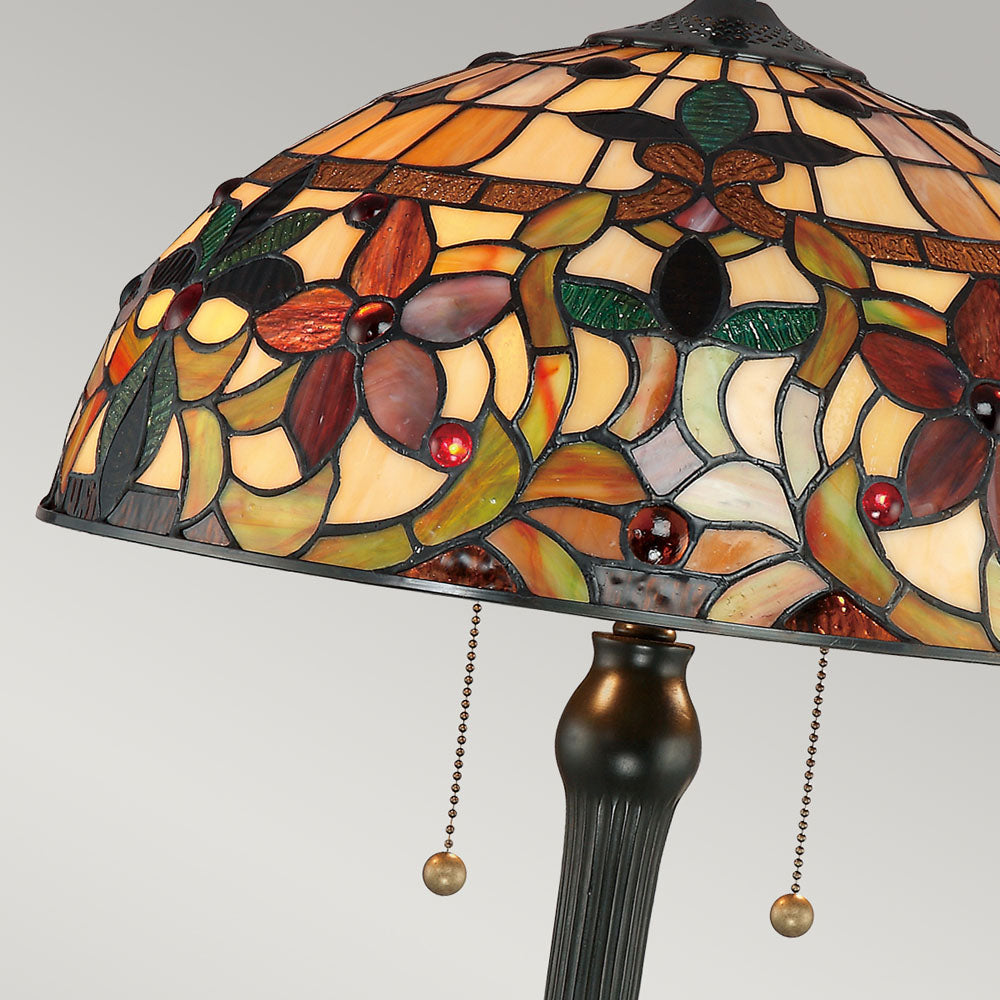 Kami 2-Light Table Lamp (Handcrafted Tiffany Style in Warm Hues)