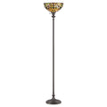 Kami 1-Light Torchiere Floor Lamp (Handcrafted Tiffany Style Shade)