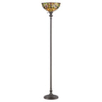 Kami 1-Light Torchiere Floor Lamp (Handcrafted Tiffany Style Shade)
