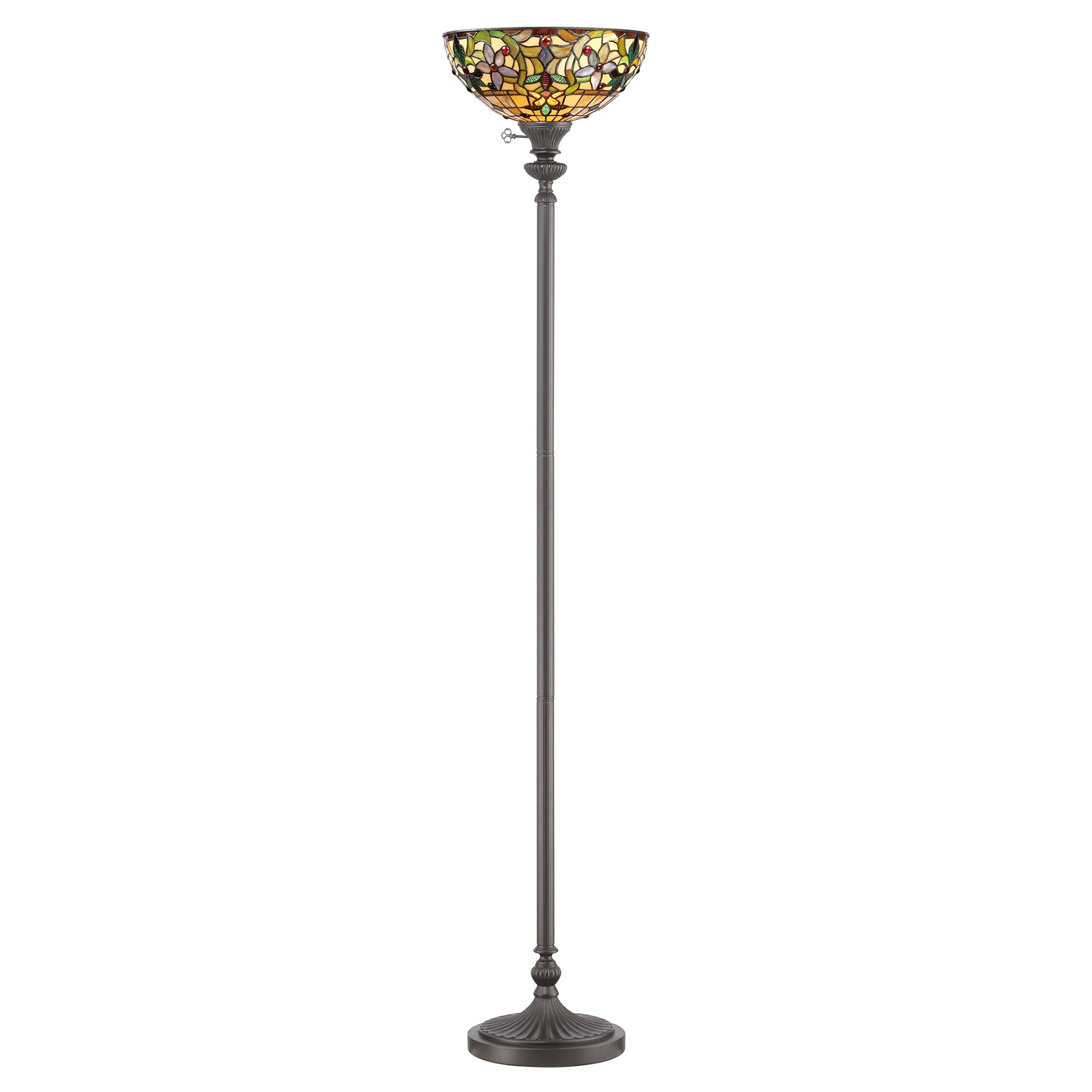 Kami 1-Light Torchiere Floor Lamp (Handcrafted Tiffany Style Shade)