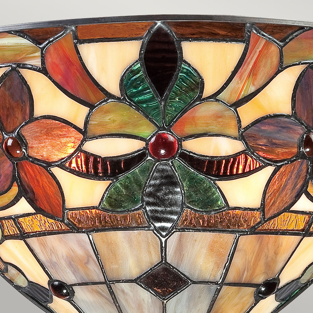 Kami 2-Light Wall Uplighter (Handcrafted Tiffany Glass)