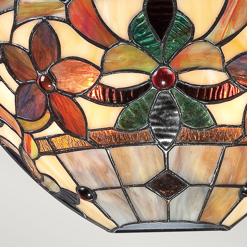 Kami 2-Light Wall Uplighter (Handcrafted Tiffany Glass)