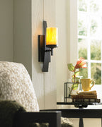 Kyle 1-Light Wall Sconce (Butterscotch Onyx Shade)