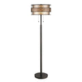Laguna 2-Light Mosaic Tile Floor Lamp (Taupe Mica Shade)