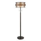 Laguna 2-Light Mosaic Tile Floor Lamp (Taupe Mica Shade)