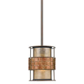 Laguna 1-Light Mini Pendant (Mosaic Tile & Taupe Mica Shade)