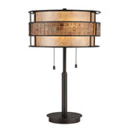 Laguna 2-Light Mosaic Tile Table Lamp (Taupe Mica Shade)
