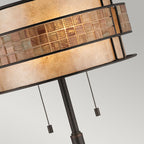 Laguna 2-Light Mosaic Tile Table Lamp (Taupe Mica Shade)