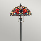 Larissa 2-Light Floor Lamp (Handcrafted Tiffany Style in Jewel & Pastel Tones)
