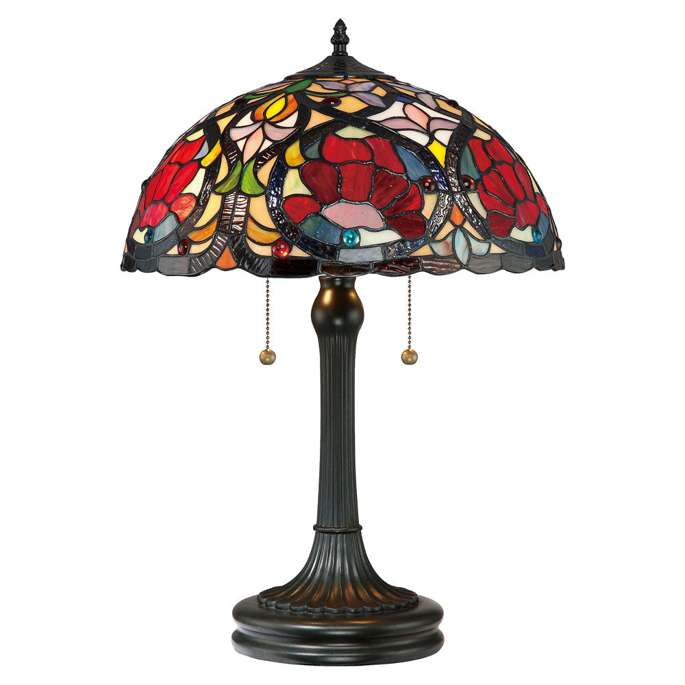 Larissa 2-Light Table Lamp (Handcrafted Tiffany in Jewel & Pastel Tones)