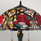 Larissa 2-Light Table Lamp (Handcrafted Tiffany in Jewel & Pastel Tones)