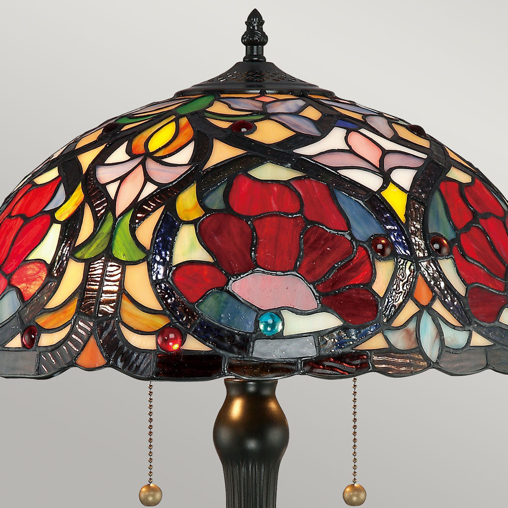 Larissa 2-Light Table Lamp (Handcrafted Tiffany in Jewel & Pastel Tones)