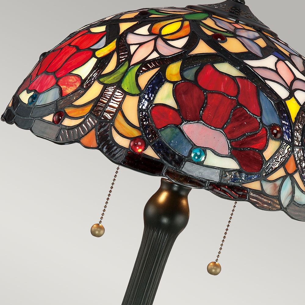 Larissa 2-Light Table Lamp (Handcrafted Tiffany in Jewel & Pastel Tones)