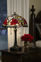Larissa 2-Light Table Lamp (Handcrafted Tiffany in Jewel & Pastel Tones)