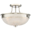 Mantle 2-Light Prismatic Glass Semi-Flush (Polished Nickel)