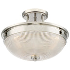 Mantle 2-Light Prismatic Glass Semi-Flush (Polished Nickel)