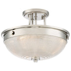 Mantle 2-Light Prismatic Glass Semi-Flush (Polished Nickel)