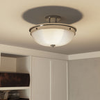 Mantle 2-Light Prismatic Glass Semi-Flush (Polished Nickel)