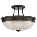 Mantle 2-Light Prismatic Glass Semi-Flush (Palladian Bronze)