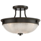 Mantle 2-Light Prismatic Glass Semi-Flush (Palladian Bronze)