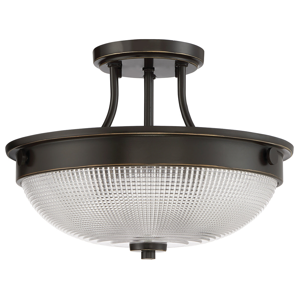 Mantle 2-Light Prismatic Glass Semi-Flush (Palladian Bronze)