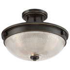Mantle 2-Light Prismatic Glass Semi-Flush (Palladian Bronze)
