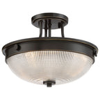 Mantle 2-Light Prismatic Glass Semi-Flush (Palladian Bronze)