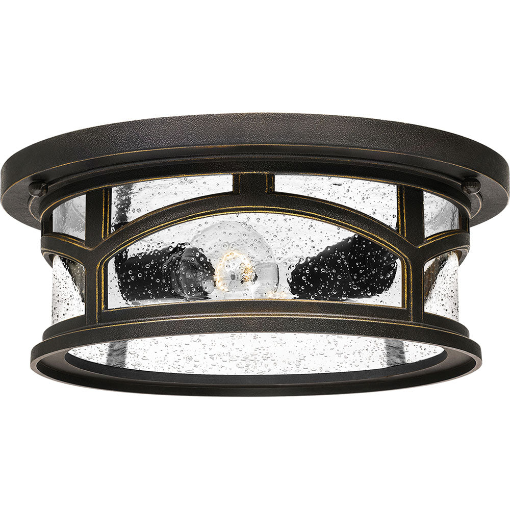 Marblehead 2-Light Outdoor Flush Mount (Black)