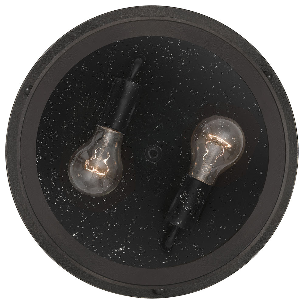 Marblehead 2-Light Outdoor Flush Mount (Black)