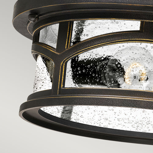 Marblehead 2-Light Outdoor Flush Mount (Black)