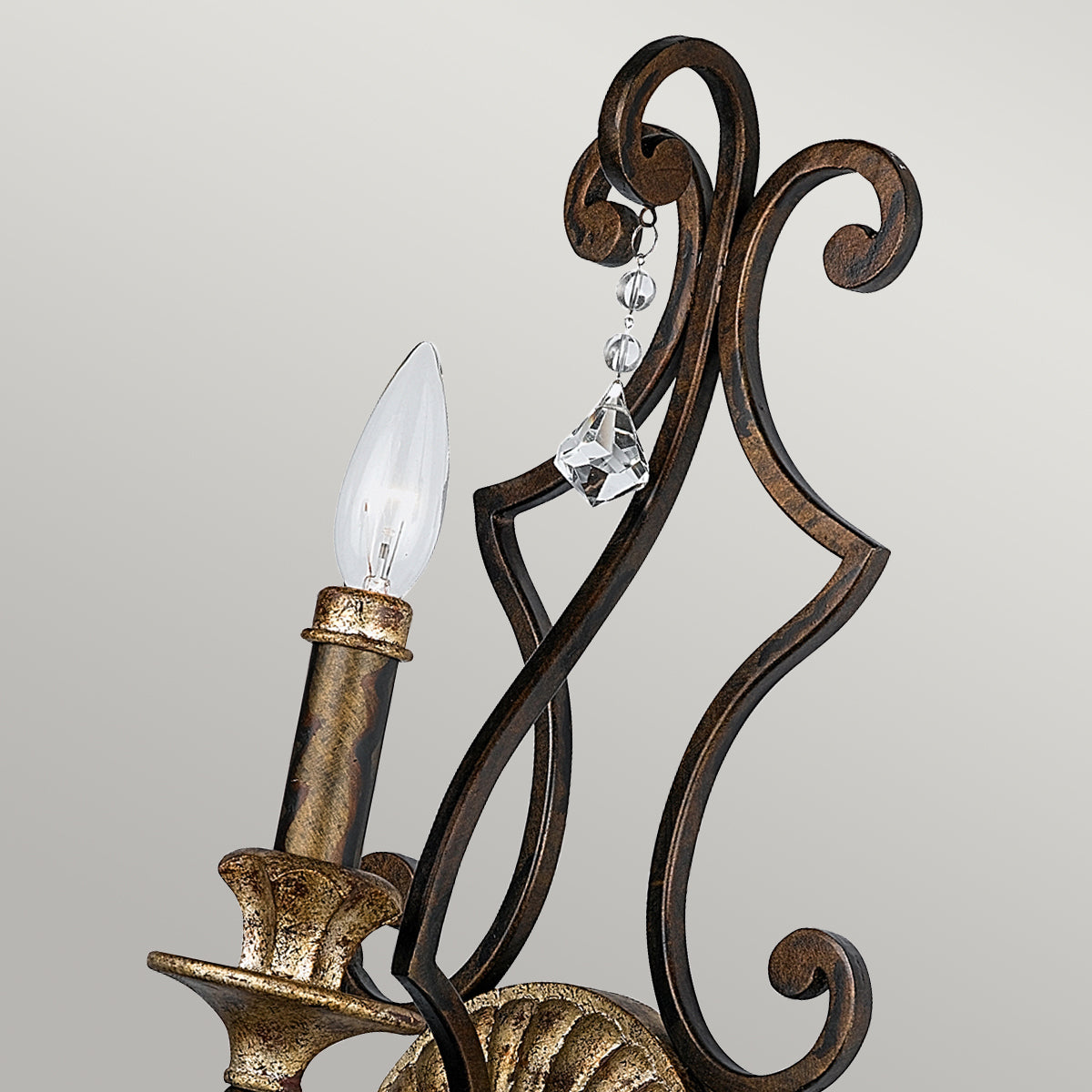 Marquette 1-Light Wall Sconce (Crystal Accents, Heirloom Finish)