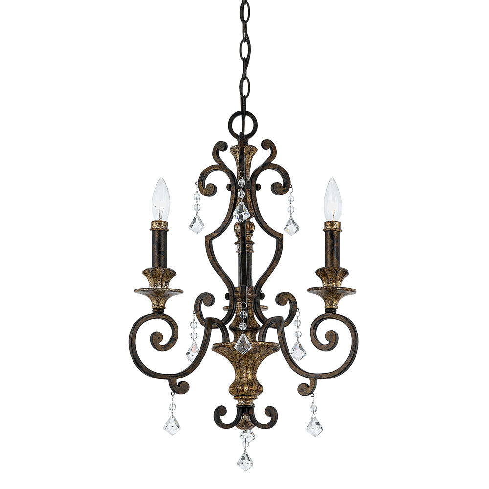 Marquette 3-Light Heirloom Bronze Chandelier (Classic Style with Crystal Accents)