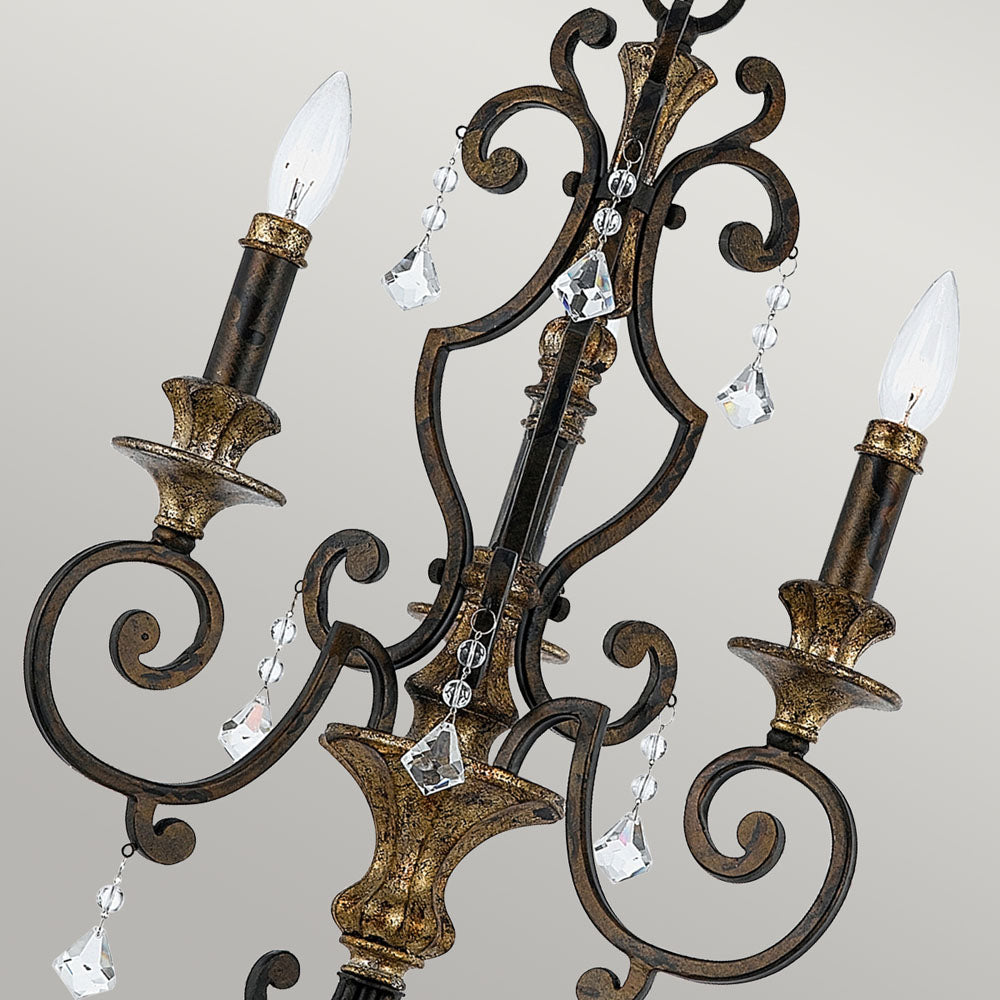 Marquette 3-Light Heirloom Bronze Chandelier (Classic Style with Crystal Accents)