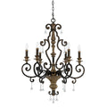 Marquette 6-Light Chandelier (Heirloom Finish with Multi-Faceted Crystals)