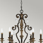 Marquette 6-Light Chandelier (Heirloom Finish with Multi-Faceted Crystals)