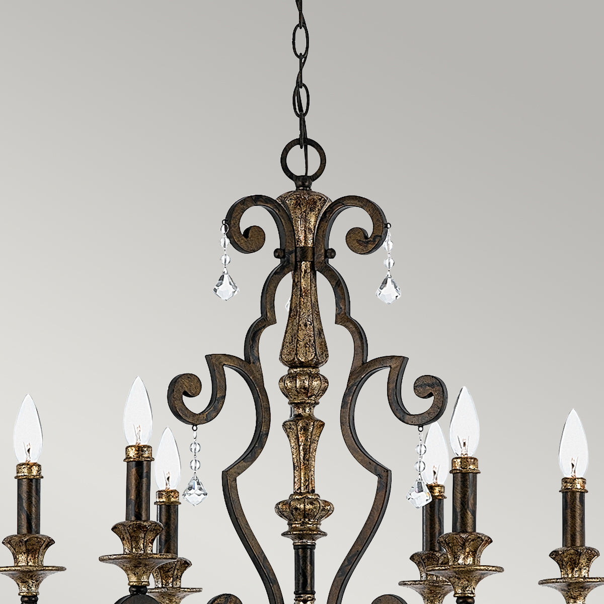 Marquette 6-Light Chandelier (Heirloom Finish with Multi-Faceted Crystals)