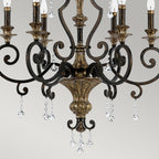 Marquette 6-Light Chandelier (Heirloom Finish with Multi-Faceted Crystals)