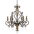Marquette 9-Light Chandelier (Heirloom Finish with Multi-Faceted Crystals)